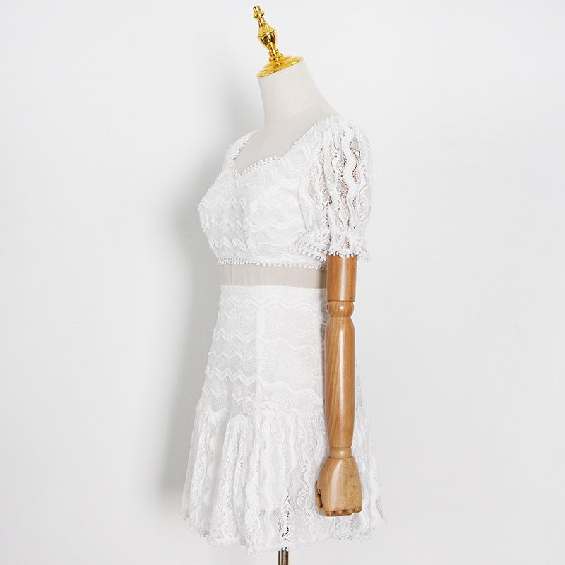 New Niche Design Skirt Set Summer Light Mature Lace Bra Vest Top ALine Buttock Skirt - LADYLINE X