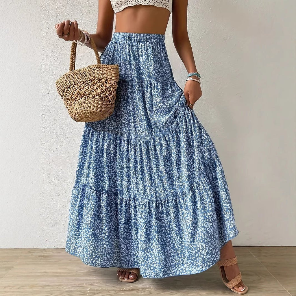 New Stylish Floral Print Polka - dot Dress - LADYLINE X