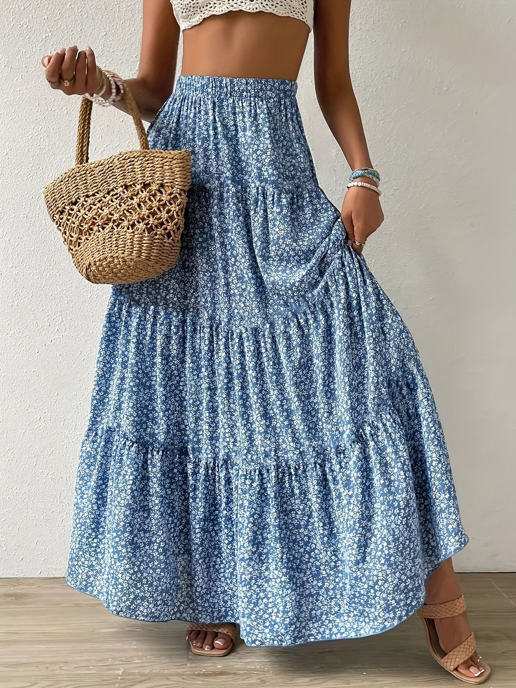 New Stylish Floral Print Polka - dot Dress - LADYLINE X