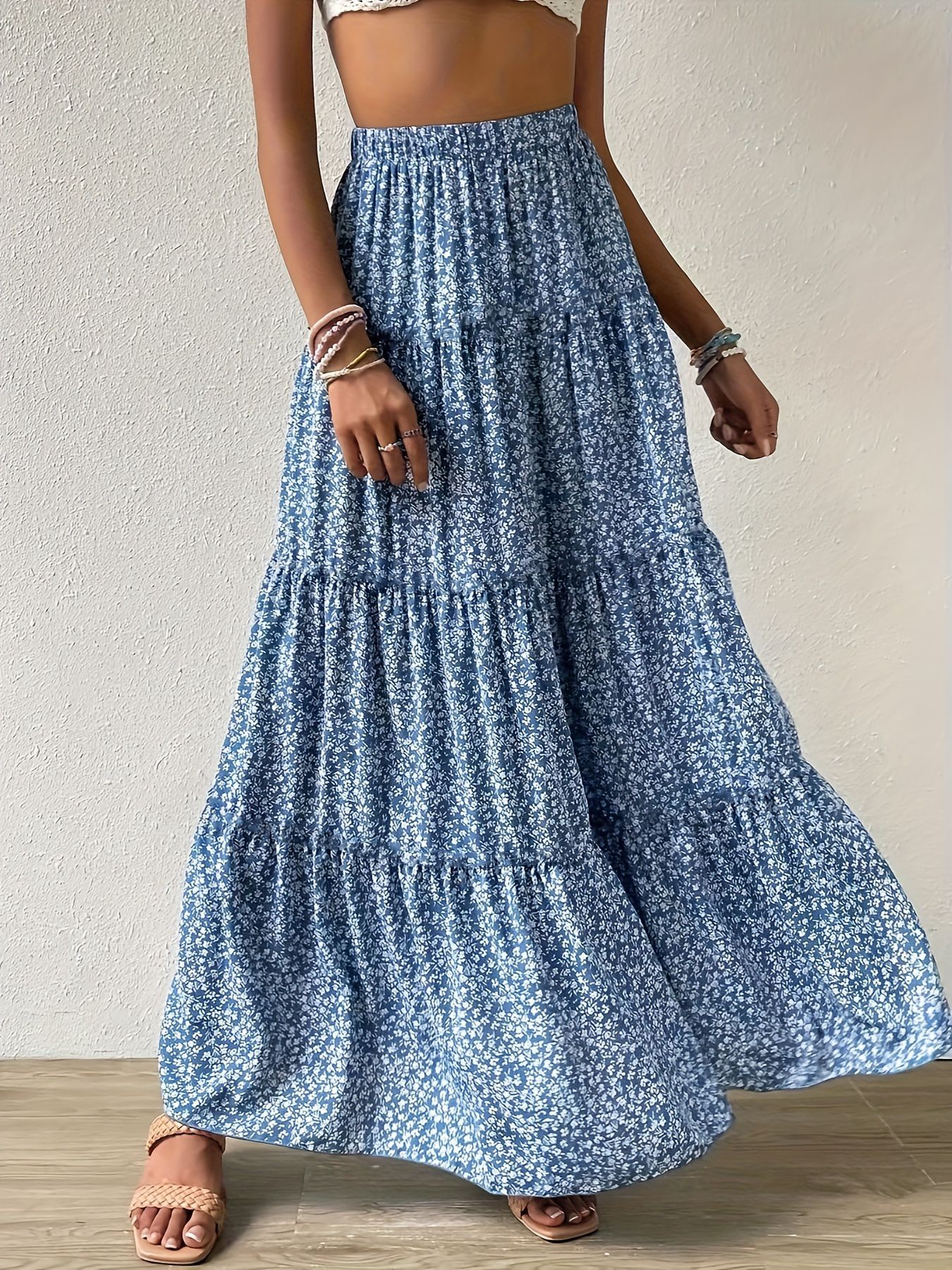 New Stylish Floral Print Polka - dot Dress - LADYLINE X