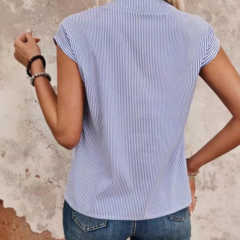 New Womens Sleeveless Striped Blouse - LADYLINE X