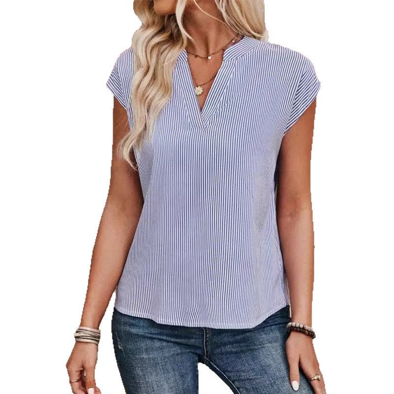 New Womens Sleeveless Striped Blouse - LADYLINE X