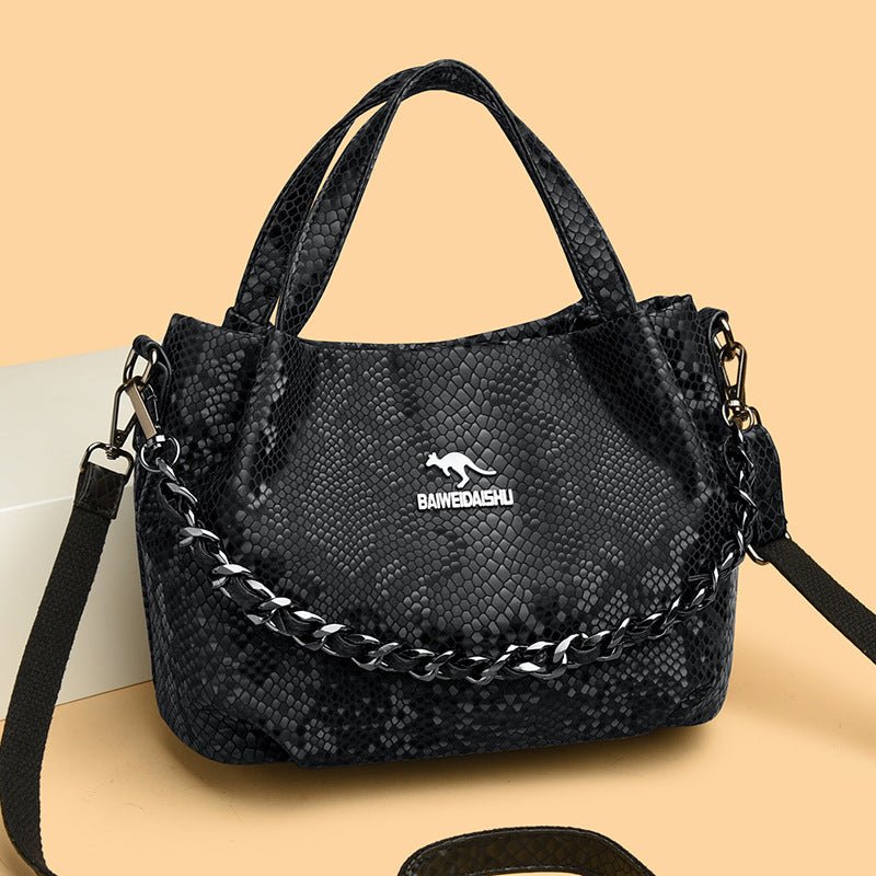 Niche Chain Versatile Genuine Leather Pleated Shoulder Bag - LADYLINE X