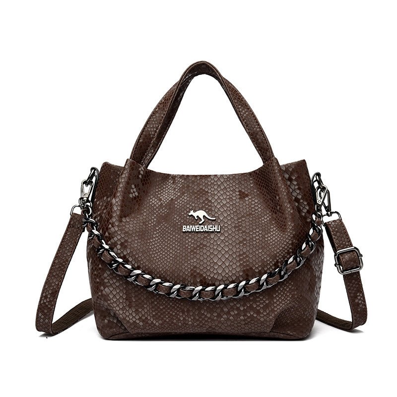 Niche Chain Versatile Genuine Leather Pleated Shoulder Bag - LADYLINE X