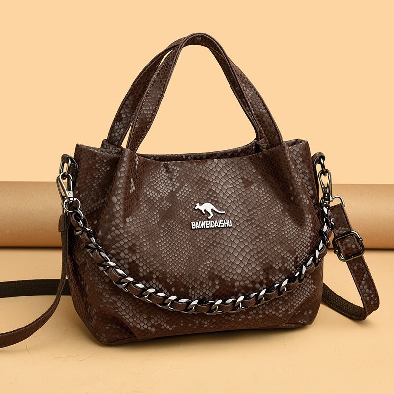 Niche Chain Versatile Genuine Leather Pleated Shoulder Bag - LADYLINE X