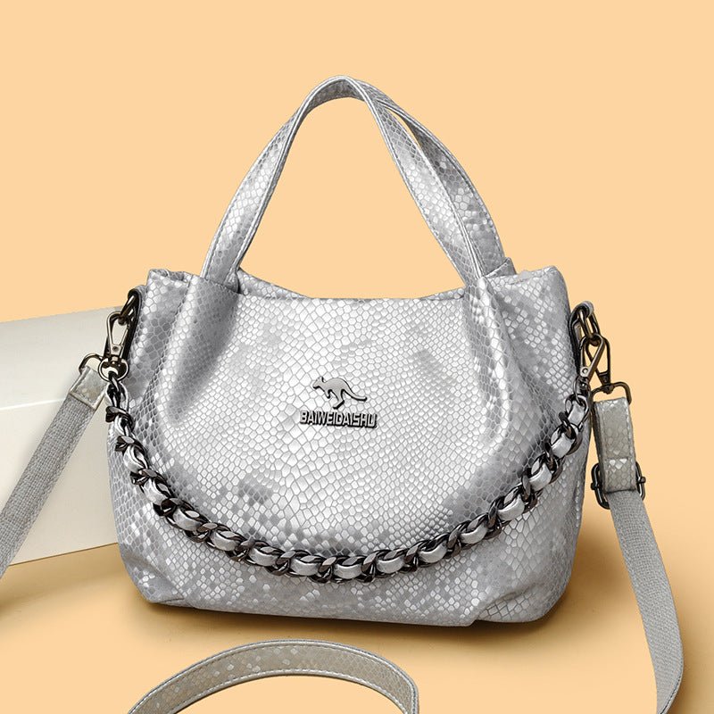 Niche Chain Versatile Genuine Leather Pleated Shoulder Bag - LADYLINE X