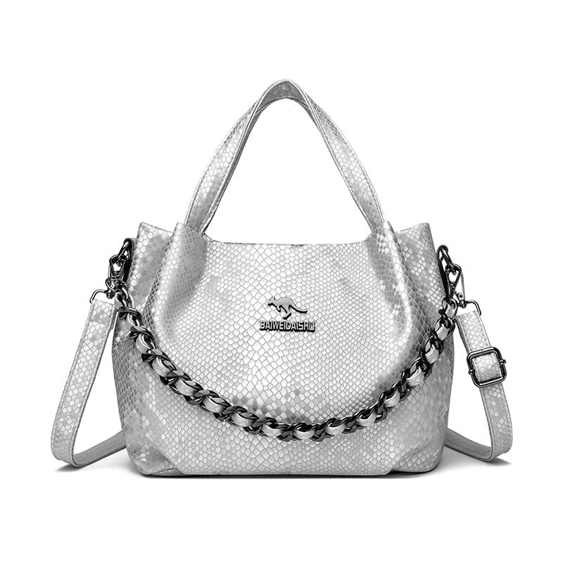 Niche Chain Versatile Genuine Leather Pleated Shoulder Bag - LADYLINE X
