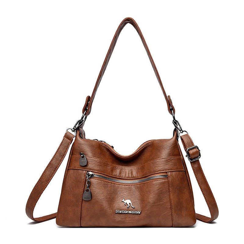 Niche Genuine Leather Double - sided Kangaroo Shoulder Crossbody Bag - LADYLINE X
