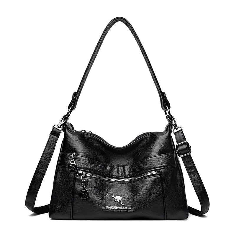 Niche Genuine Leather Double - sided Kangaroo Shoulder Crossbody Bag - LADYLINE X