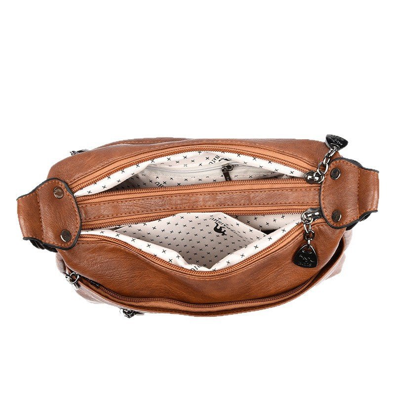 Niche Genuine Leather Double - sided Kangaroo Shoulder Crossbody Bag - LADYLINE X