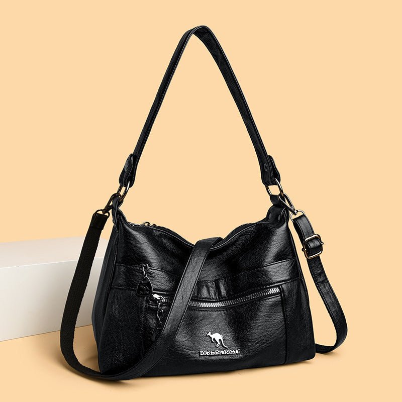 Niche Genuine Leather Double - sided Kangaroo Shoulder Crossbody Bag - LADYLINE X
