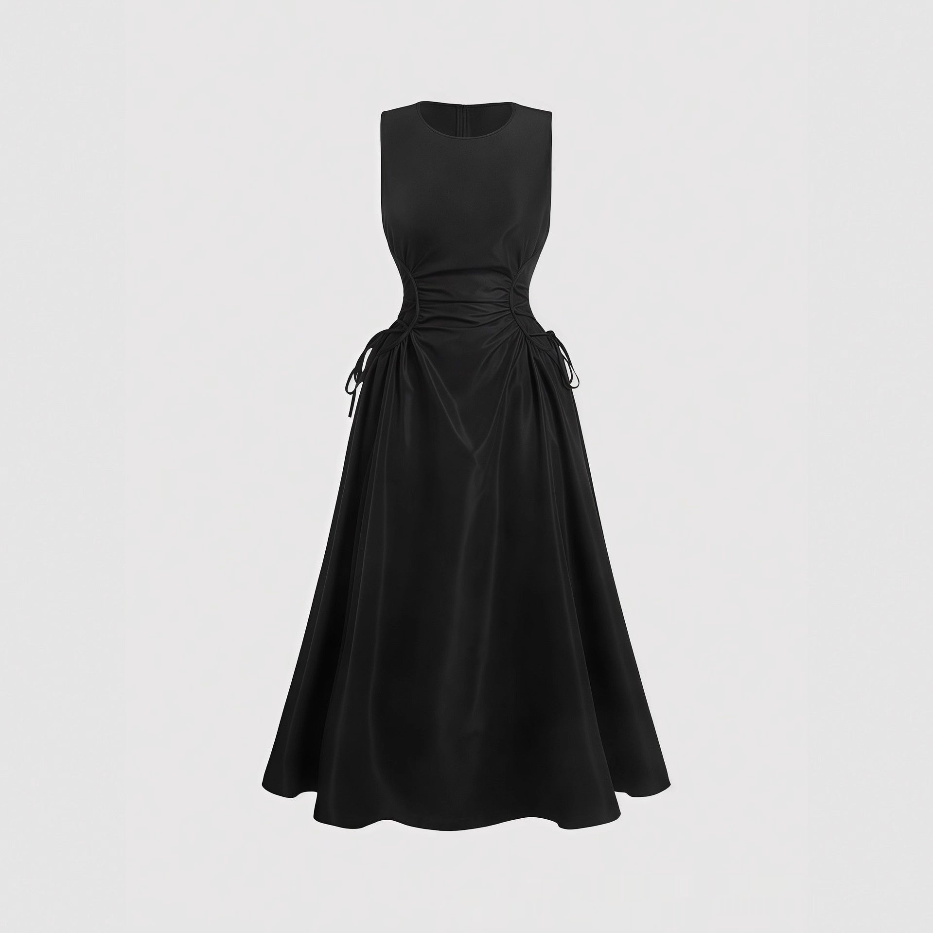 Niche Pleated Waist - cinching Figure - flattering A - line Maxi Dress - LADYLINE X