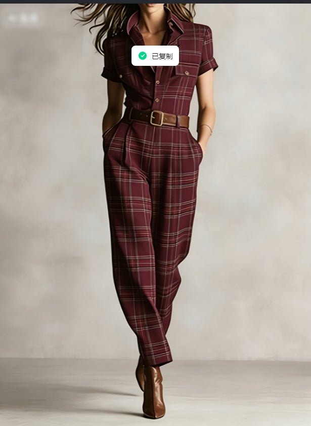 Notched Lapel Wide - leg Jumpsuit - LADYLINE X