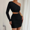 Off - the - shoulder Cutout Figure - hugging Sheath Dress - LADYLINE X