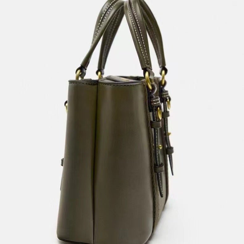Olive Green Mini City Portable Messenger Bag - LADYLINE X