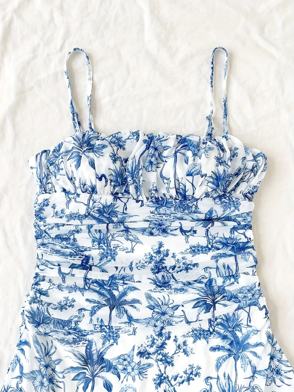 Plant And Floral Printed Vacation Halter Dress For Women - LADYLINE X