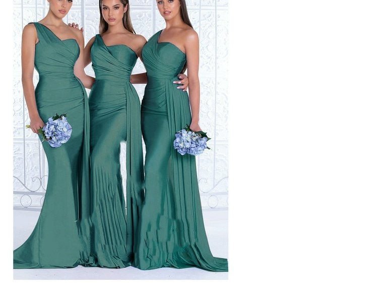 Plus Size Fat MM Mermaid One Shoulder Elegant Wedding Dress - LADYLINE X