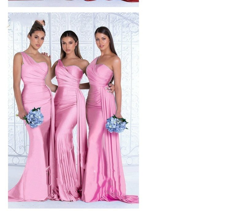 Plus Size Fat MM Mermaid One Shoulder Elegant Wedding Dress - LADYLINE X
