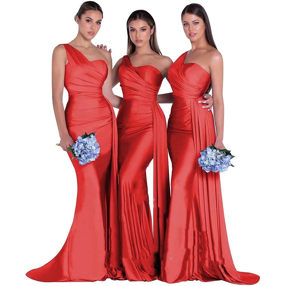 Plus Size Fat MM Mermaid One Shoulder Elegant Wedding Dress - LADYLINE X