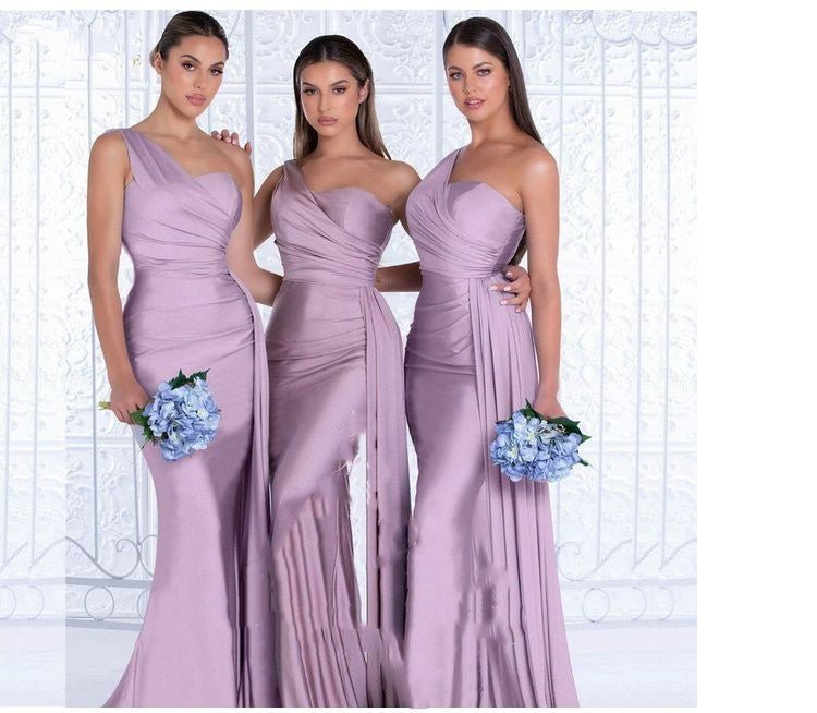Plus Size Fat MM Mermaid One Shoulder Elegant Wedding Dress - LADYLINE X