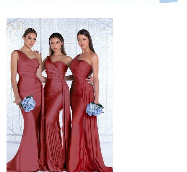 Plus Size Fat MM Mermaid One Shoulder Elegant Wedding Dress - LADYLINE X
