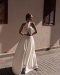 Polyester Women's Sexy Sleeveless Halter Backless Jumpsuit - LADYLINE X