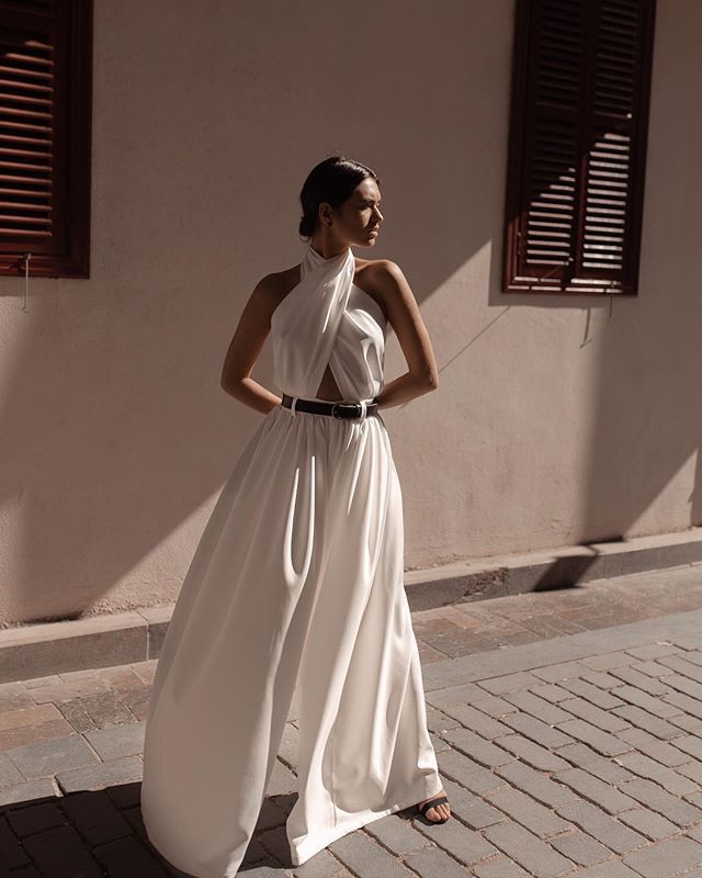 Polyester Women's Sexy Sleeveless Halter Backless Jumpsuit - LADYLINE X