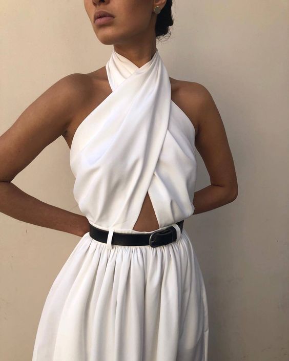 Polyester Women's Sexy Sleeveless Halter Backless Jumpsuit - LADYLINE X