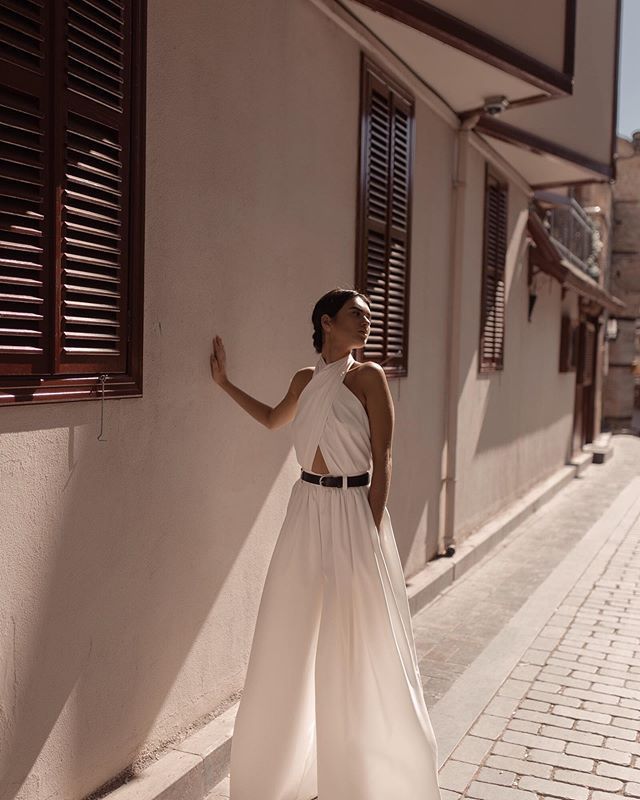 Polyester Women's Sexy Sleeveless Halter Backless Jumpsuit - LADYLINE X
