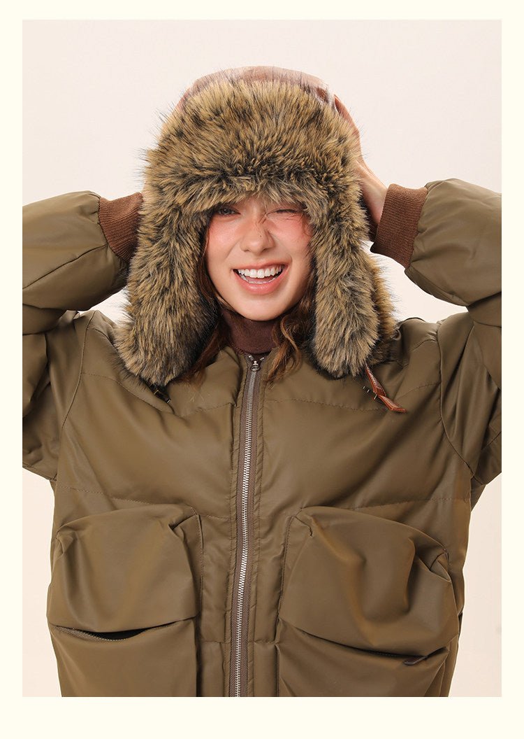 Retro Fleece - Lined Warm Womens Cycling Ear - Protecting Hat - LADYLINE X