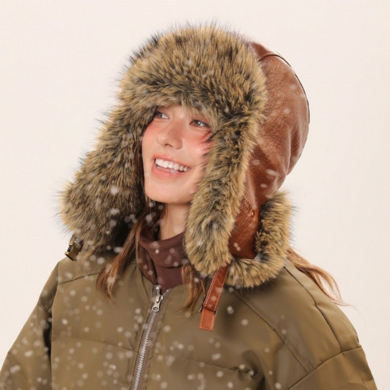 Retro Fleece - Lined Warm Womens Cycling Ear - Protecting Hat - LADYLINE X