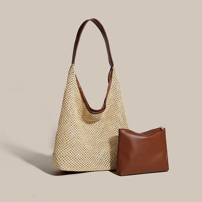 Retro Straw Woven Tote Beach Bag - LADYLINE X