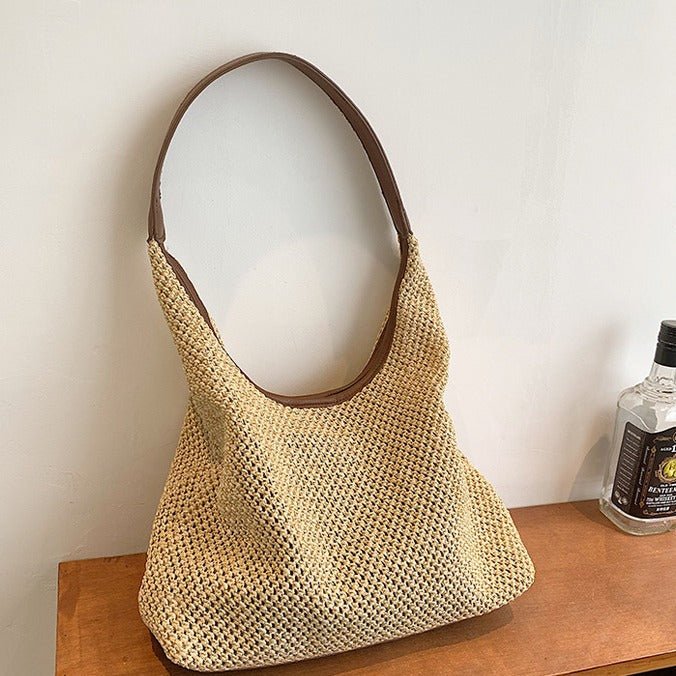 Retro Straw Woven Tote Beach Bag - LADYLINE X