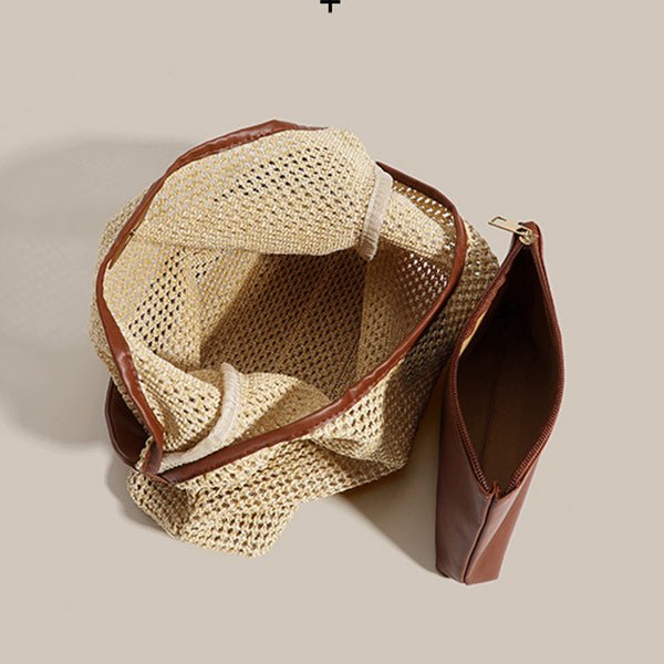 Retro Straw Woven Tote Beach Bag - LADYLINE X