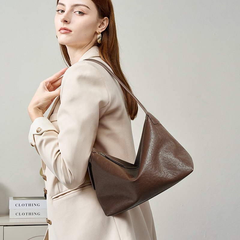 Retro Tanned Leather Casual Shoulder Underarm Bag - LADYLINE X