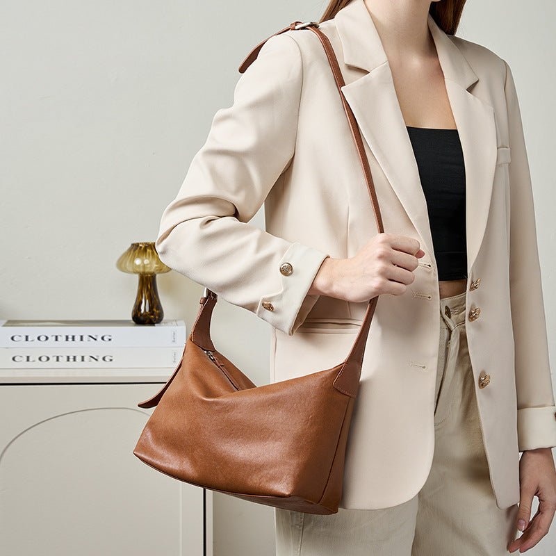 Retro Tanned Leather Casual Shoulder Underarm Bag - LADYLINE X
