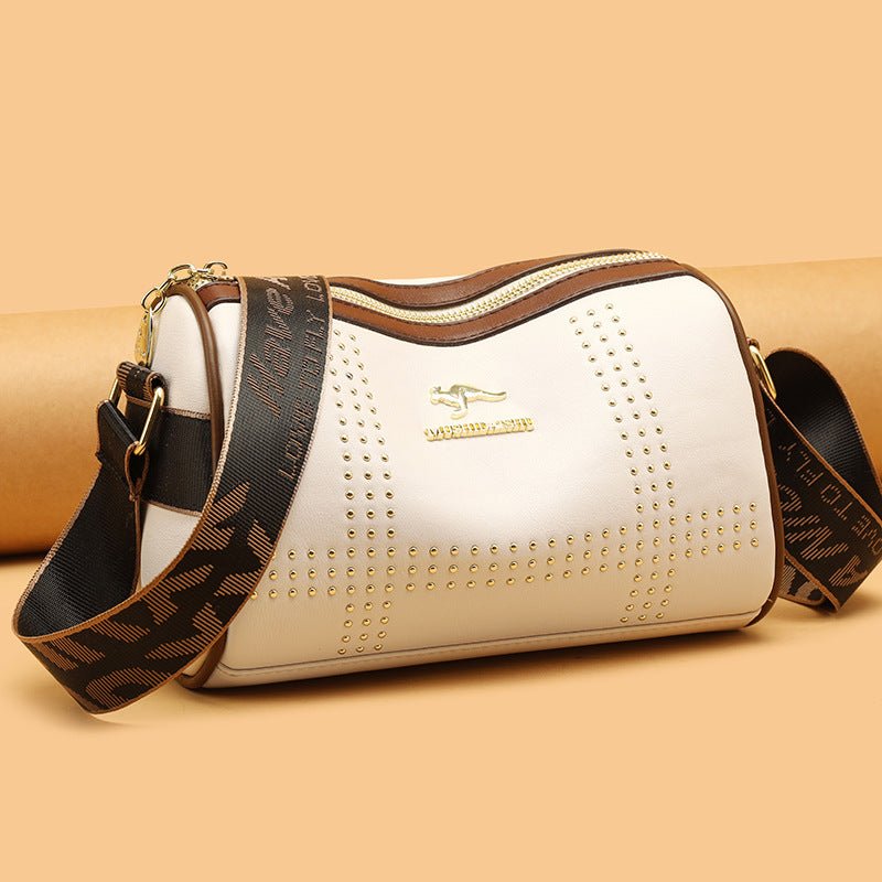 Rivet Crossbody Soft Leather Shoulder Bag - LADYLINE X