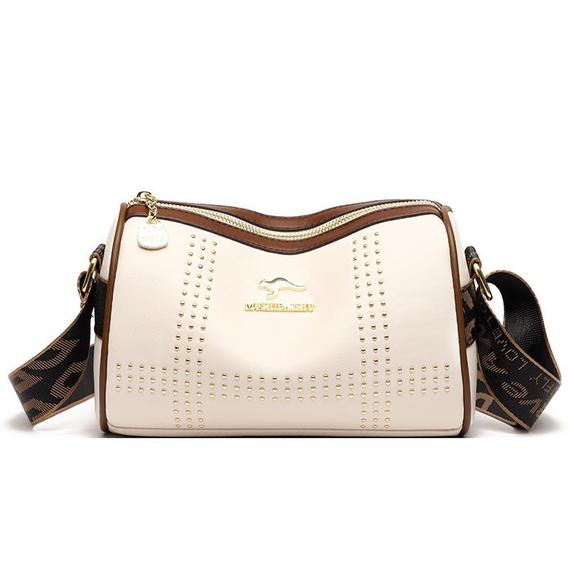 Rivet Crossbody Soft Leather Shoulder Bag - LADYLINE X