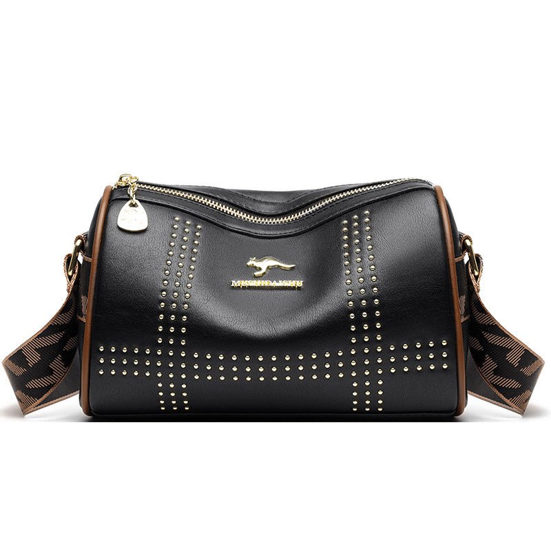 Rivet Crossbody Soft Leather Shoulder Bag - LADYLINE X