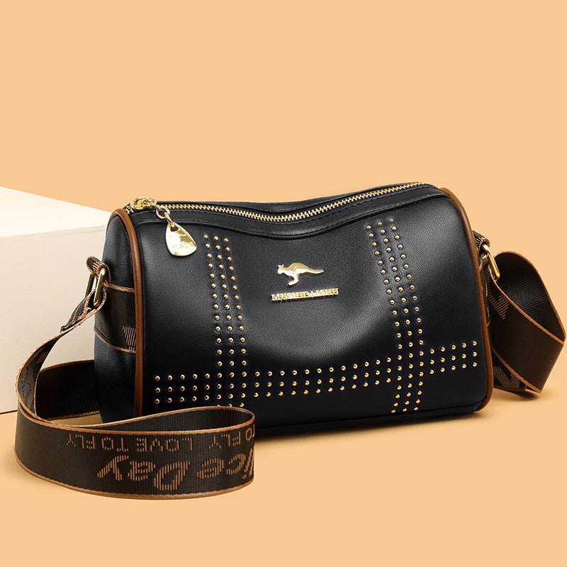Rivet Crossbody Soft Leather Shoulder Bag - LADYLINE X