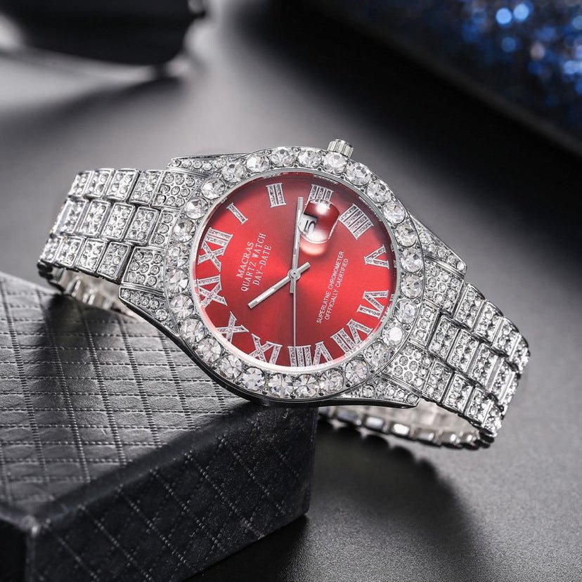 Roman Numeral Dial Steel Band Quartz Watch - LADYLINE X