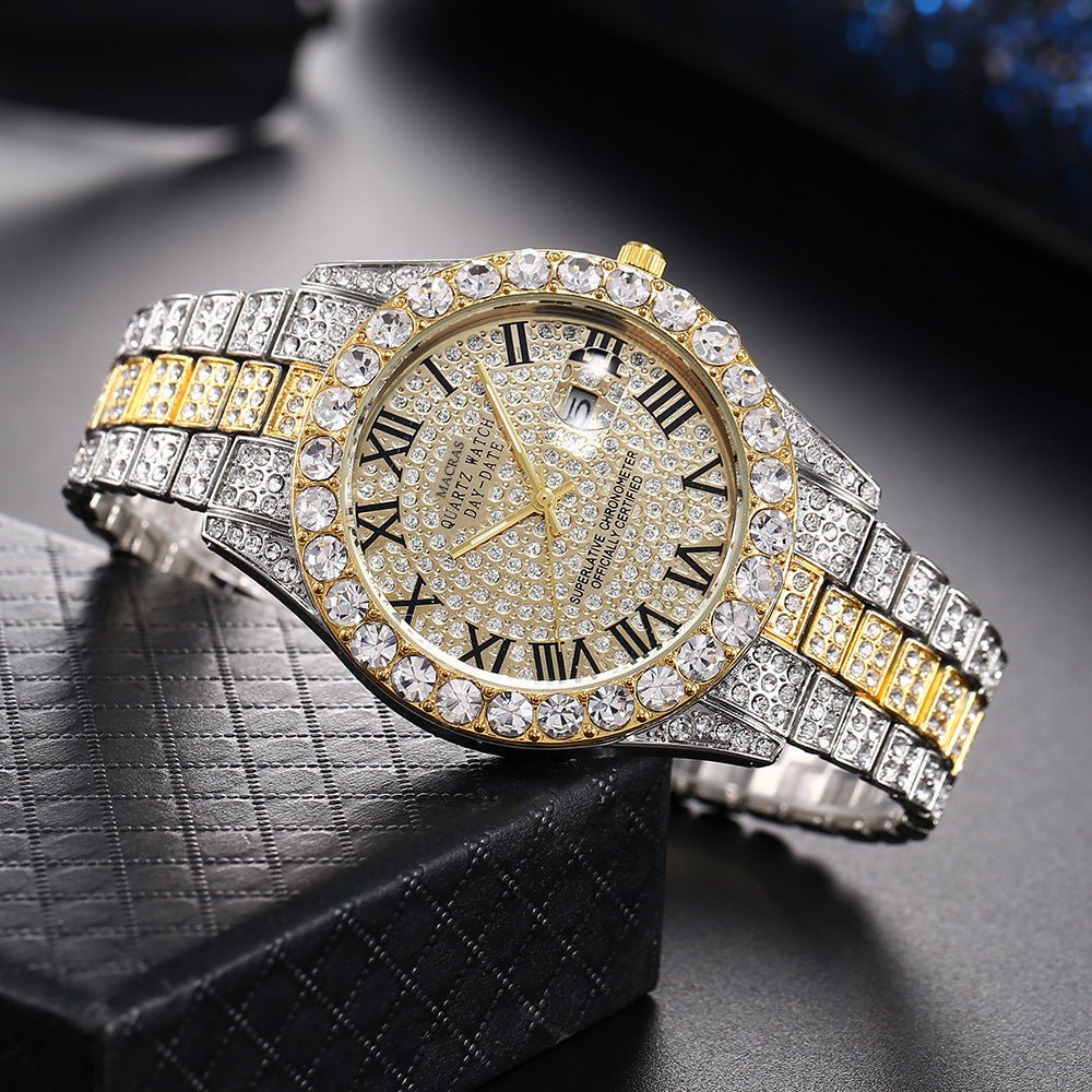 Roman Numeral Dial Steel Band Quartz Watch - LADYLINE X
