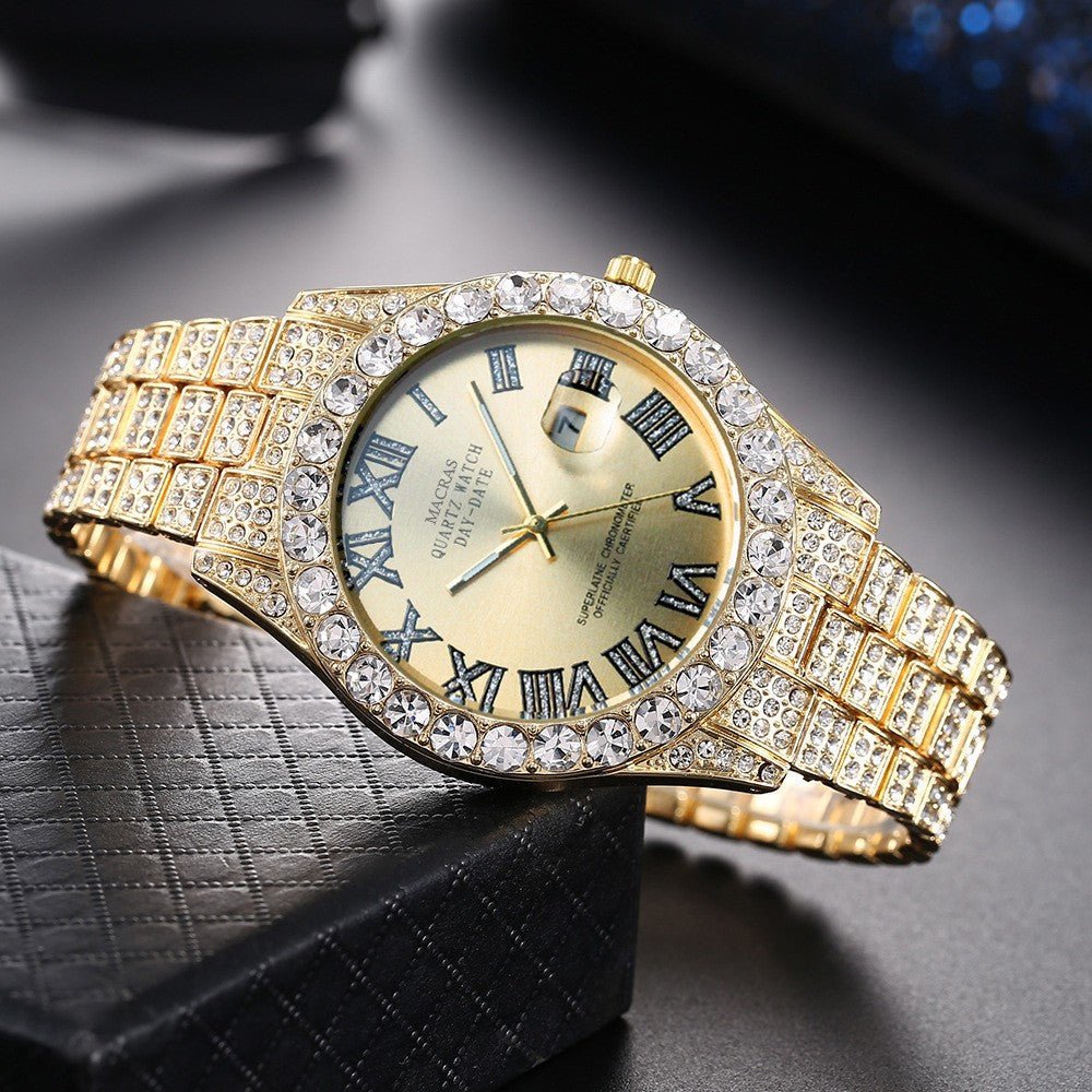 Roman Numeral Dial Steel Band Quartz Watch - LADYLINE X