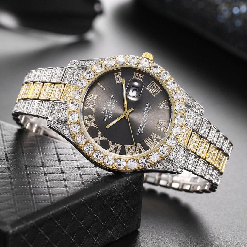 Roman Numeral Dial Steel Band Quartz Watch - LADYLINE X