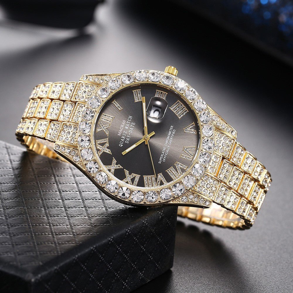 Roman Numeral Dial Steel Band Quartz Watch - LADYLINE X