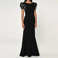 Round Neck Petal Sleeve Fishtail Skirt Dress - LADYLINE X