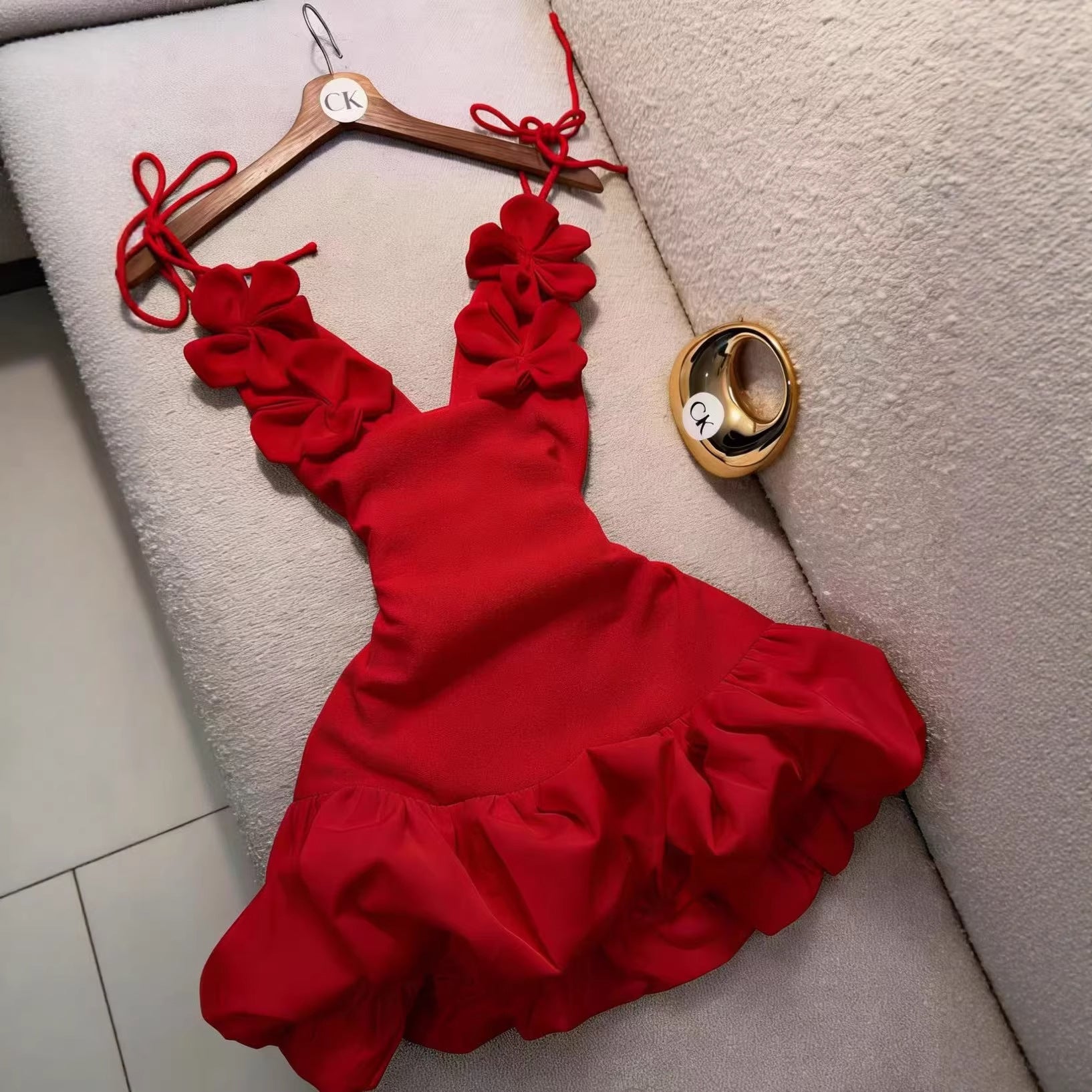 Sexy Bud Blossom Floral Strap Holiday Dress - LADYLINE X