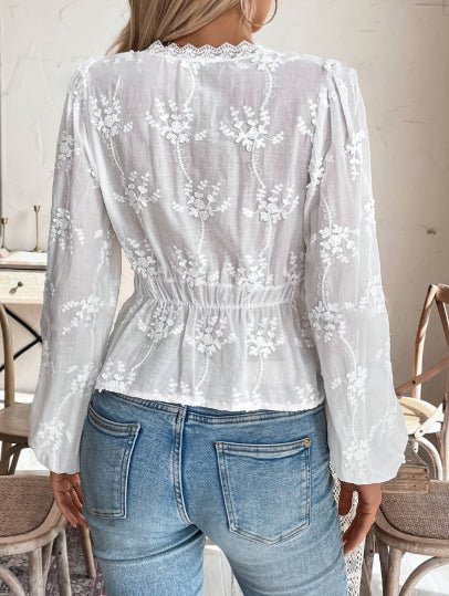 Sexy Womens U - Neck Loose - Fit Long - Sleeve Shirt Top - LADYLINE X