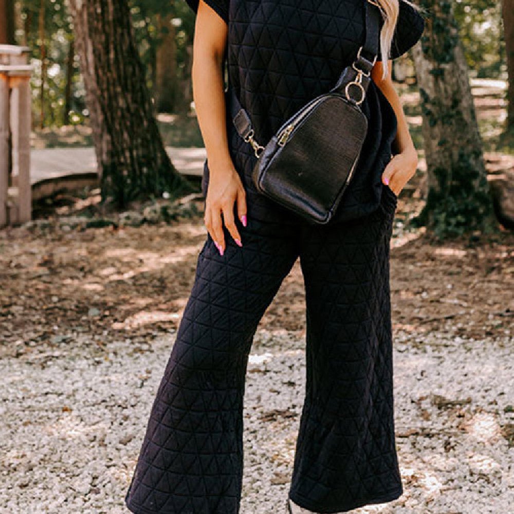 Short - sleeved Wide - leg Pants Casual Suit - LADYLINE X