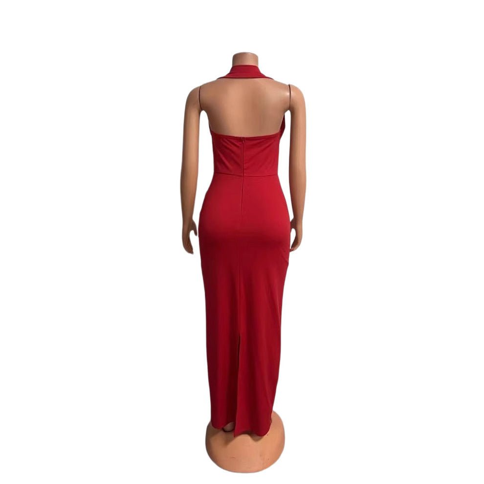 Shoulder - baring Elegant Slit Sheath Dress - LADYLINE X